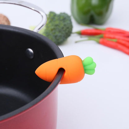 MERRYHAPY Carrot Pot Overflow Preventer 6 Pack Silicone Lid Lifters Boil Stoppers for Kitchen Slow Cooking Spill-Proof Pot Cover Holders 2.16 X 1.18 X 1.18 in