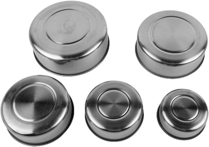 5 Pcs Stainless Steel Containers with Lids, Stackable Food Container Storage Mixing Bowl Set Reusable Food Storage Organizers for Fruit Vegetable Lunch Salad