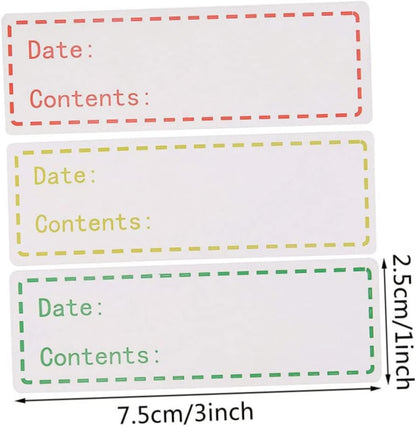 DOITOOL Food Storage Date Labels 500pcs Kitchen Record Stickers for Easy Food Identification Removable and Waterproof Date Stickers for Fridge and Freezer