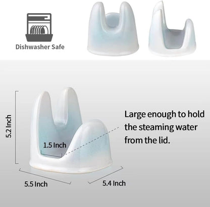 Nihow Ceramic Pot Lid Holder While Cooking for Kitchen Counter/Stove Top