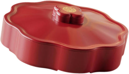 Generic Divided Serving Tray with Lid Serving Bowl Dessert Dish Snacks Platter Snackle Tray for Party Kitchen Chinese New Year Treats, 1 Tier