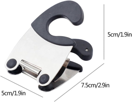 Pot Clip Spoon Rest Stainless Steel Black Heat Resistant Kitchen Tool