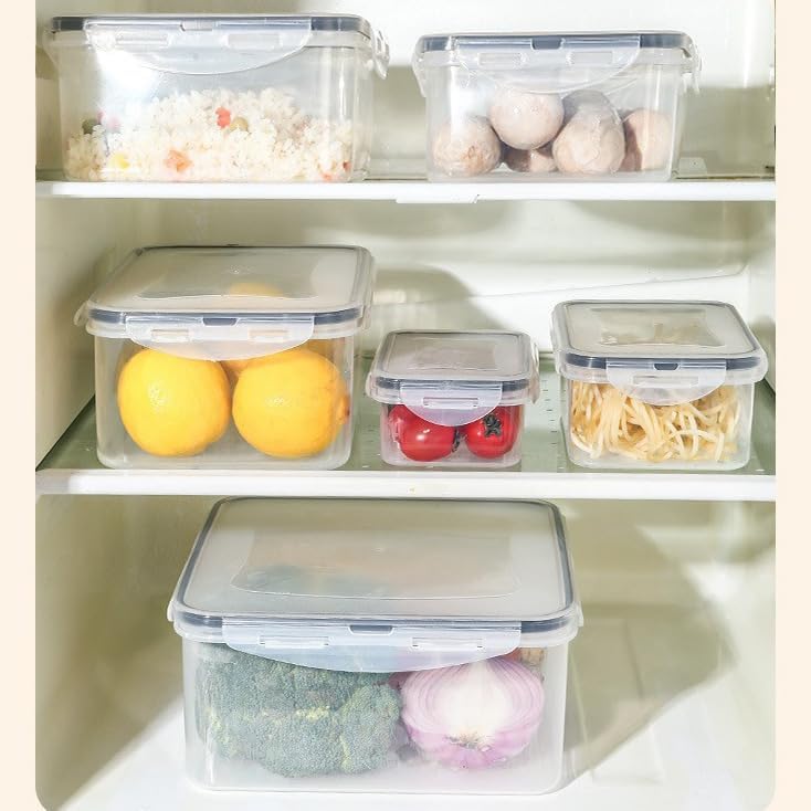 4 Pcs Food Storage Containers with Lids Airtight, 4 Sizes Sets(74oz+40.5oz+20oz+10oz), Plastic Meal Prep Containers, Dishwasher & Microwave & Refrigerator Safe, for Meal Prep & Freezer, Rectangular