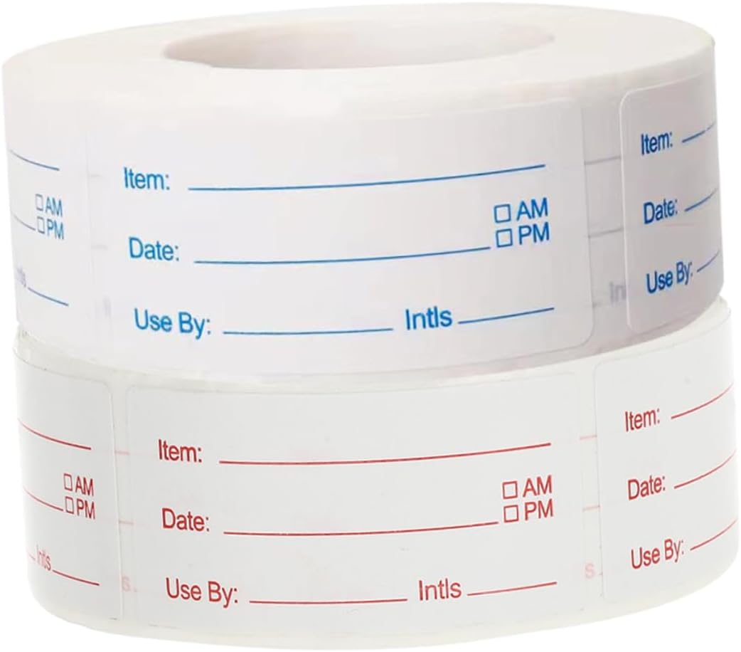 Ipetboom 2Rolls Food Storage Labels Date Stickers for Containers Easy to Use Food Labels for Meal Prep and Refrigerator Organization Plated for Jars