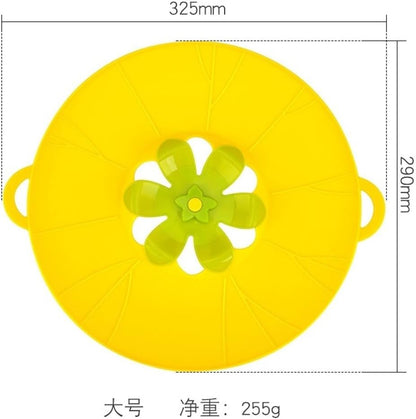 Silicone Boil Over Spill Safeguard - Food Grade Kitchen Stopper Lid For Pots And Pans - Eco-Friendly Silicone Cover In Grey And Yellow(Yellow,Small)