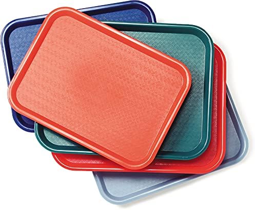 Carlisle FoodService Products Café Cafeteria Tray, Fast Food Tray for Restaurant or Commercial Use, 14" x 18", 1 Count, Black