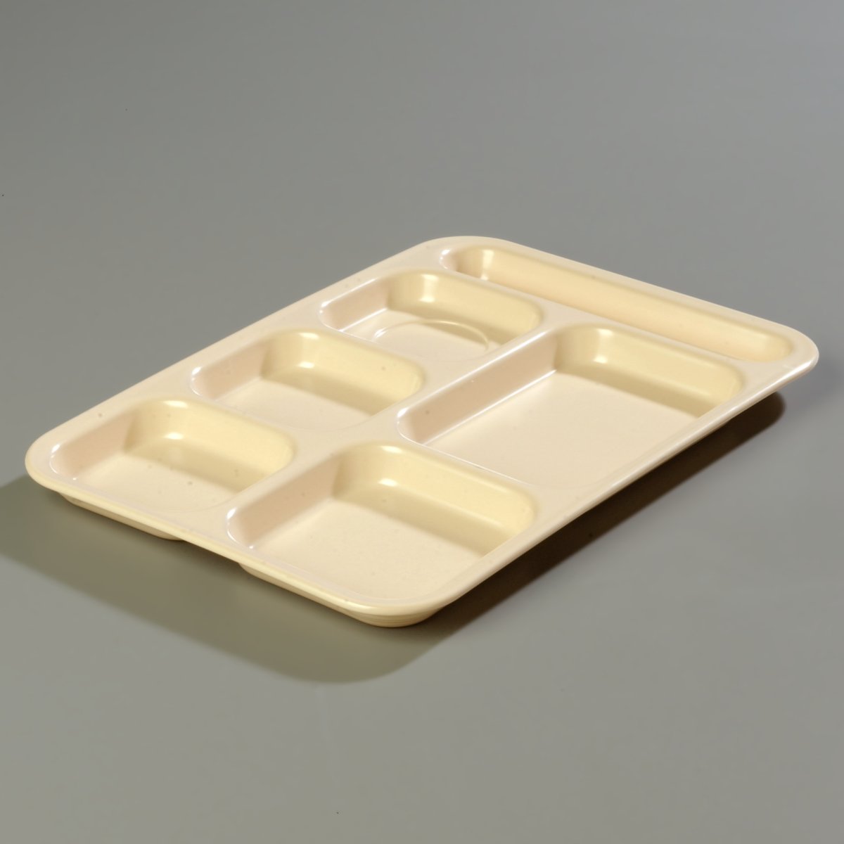 Carlisle FoodService Products Melamine Lunch Tray with 4 Compartments, Right Handed Cafeteria Tray with Divided Compartments for Food, 10" x 9.75", Dark Blue