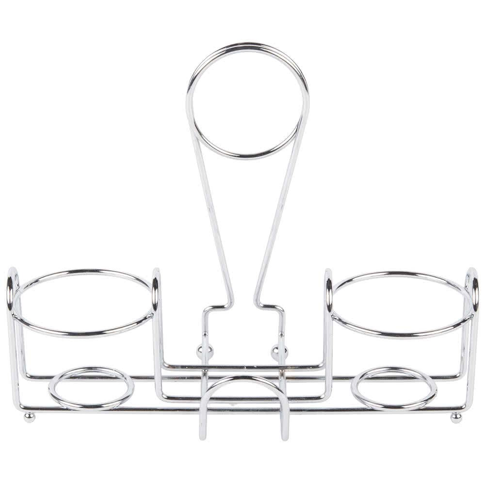G.E.T. 4-22735 Chrome Metal Two Compartment Condiment Caddy Metal Table Caddies Collection