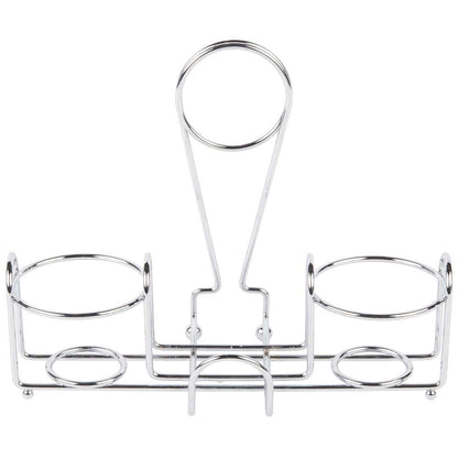 G.E.T. 4-22735 Chrome Metal Two Compartment Condiment Caddy Metal Table Caddies Collection