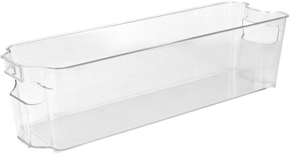 Home Basics Clear Plastic Storage Fridge Bin with Handles (Small)