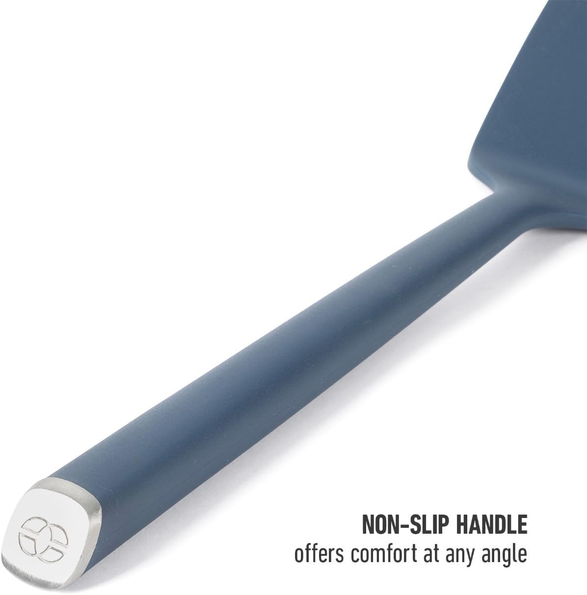 Calphalon Edge Silicone Spoon, Flexible Silicone Cooking Spoon with Reinforced Core, Heat-Resistant Nonstick-Safe Kitchen Spoon for Stirring, Mixing & Serving, Navy