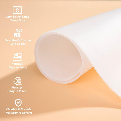 Extra Large Silicone Mat 36" x 24" Place Mats, Heat Resistant Mat for Kitchen Countertop Protector, Thick Placemats Washable Silicone Mats for Kitchen Counter Mat Dining Table Mat, Grey, Sapid