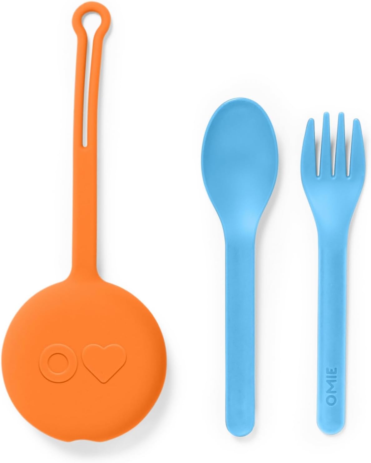 Omie OmieBox Kids Utensils Set with Case - 2 Piece Plastic, Reusable Fork and Spoon Silverware with Pod for Kids (Mint Green)