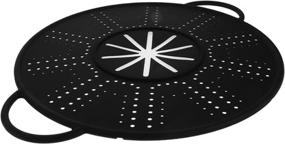 CALLARON Silicone Splatter Screen with Side Handles 13.38 Inch Frying Pan Cover Oil Splash Guard Heat Resistant Cooling Rack Multi-Use Kitchen Gadget