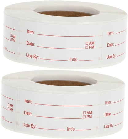 SHINEOFI 2rolls Food Storage Date Labels Removable Labels for Food Containers Kitchen Sticker to Write for Jars
