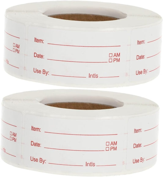 SHINEOFI 2rolls Food Storage Date Labels Removable Labels for Food Containers Kitchen Sticker to Write for Jars