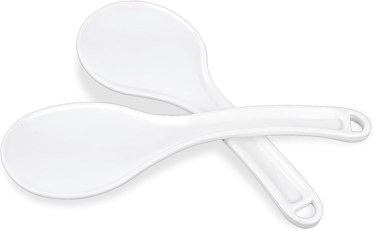 2Pcs Rice Paddle Spoon, 7.87 Inch Non-Stick Plastic Rice Cooker Spatula