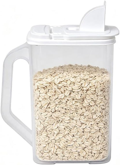 Cereal Containers Storage, Airtight 4 Quart Plastic Pantry Containers with Easy Grip Handles and Pour Spouts for Flour, Sugar, Rice, Cereal and Pet Food