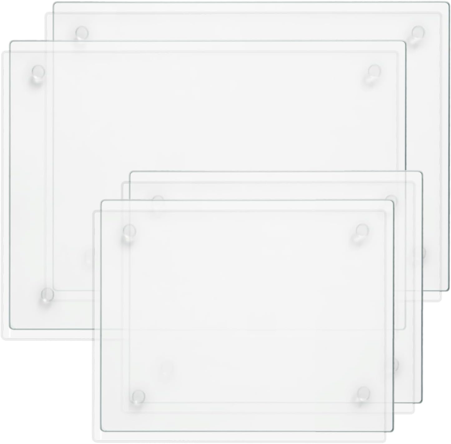 Seelenruhe Tempered Glass Cutting Boards for Kitchen Counter, Clear Cutting Boards for Countertop, Non-Slip, Heat-Resistant, Easy to Clean, Kitchen Decoration, 16x12 & 12x8 2PCS