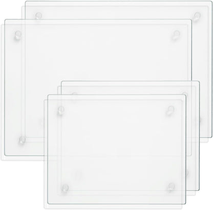 Seelenruhe Tempered Glass Cutting Boards for Kitchen Counter, Clear Cutting Boards for Countertop, Non-Slip, Heat-Resistant, Easy to Clean, Kitchen Decoration, 16x12 & 12x8 2PCS