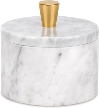 Marble Salt Cellar with Lid, Viva Jade, 4 inch