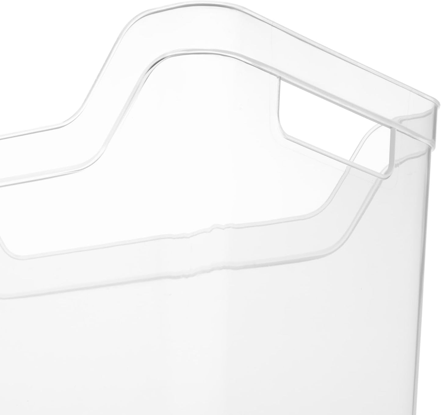 Sterilite Narrow Shelf Bin with Handles, Plastic Storage Container for Organizing Shelving, Closet, Pantry, and Countertops, Clear, 6-Pack
