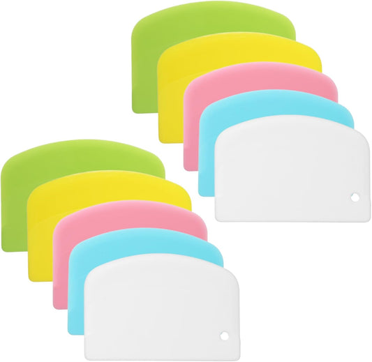 10 Pcs Dough Scraper, Bench Scraper for Bread Dough, Flexible Bowl Scrapers