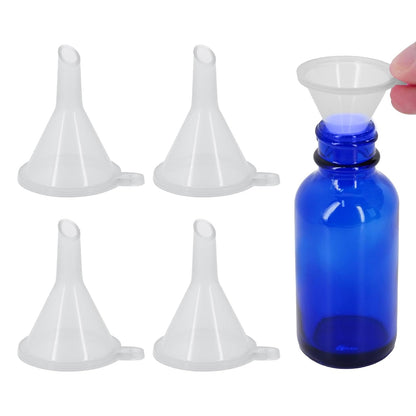 Mini Funnel 4-Pack for Lab Bottles, Sand Art, Perfume, Spice, Powder, Essential Oil, Recreational, Kitchen Food Grade Small Plastic (4colors)