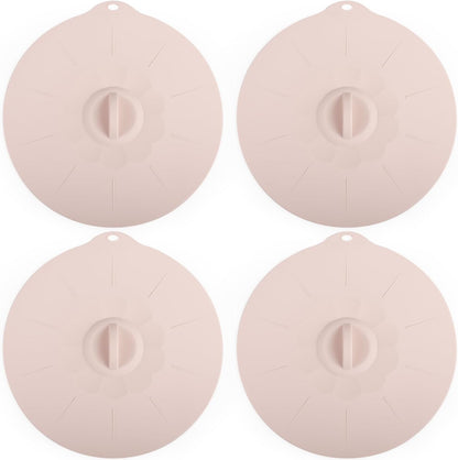 4 Pack 9.4" Silicone Lids for Cups Bowls Plates Pans, Microwave Splatter Cover, Kitchen Containers Lids Cover for Food Storage,Light Green Large
