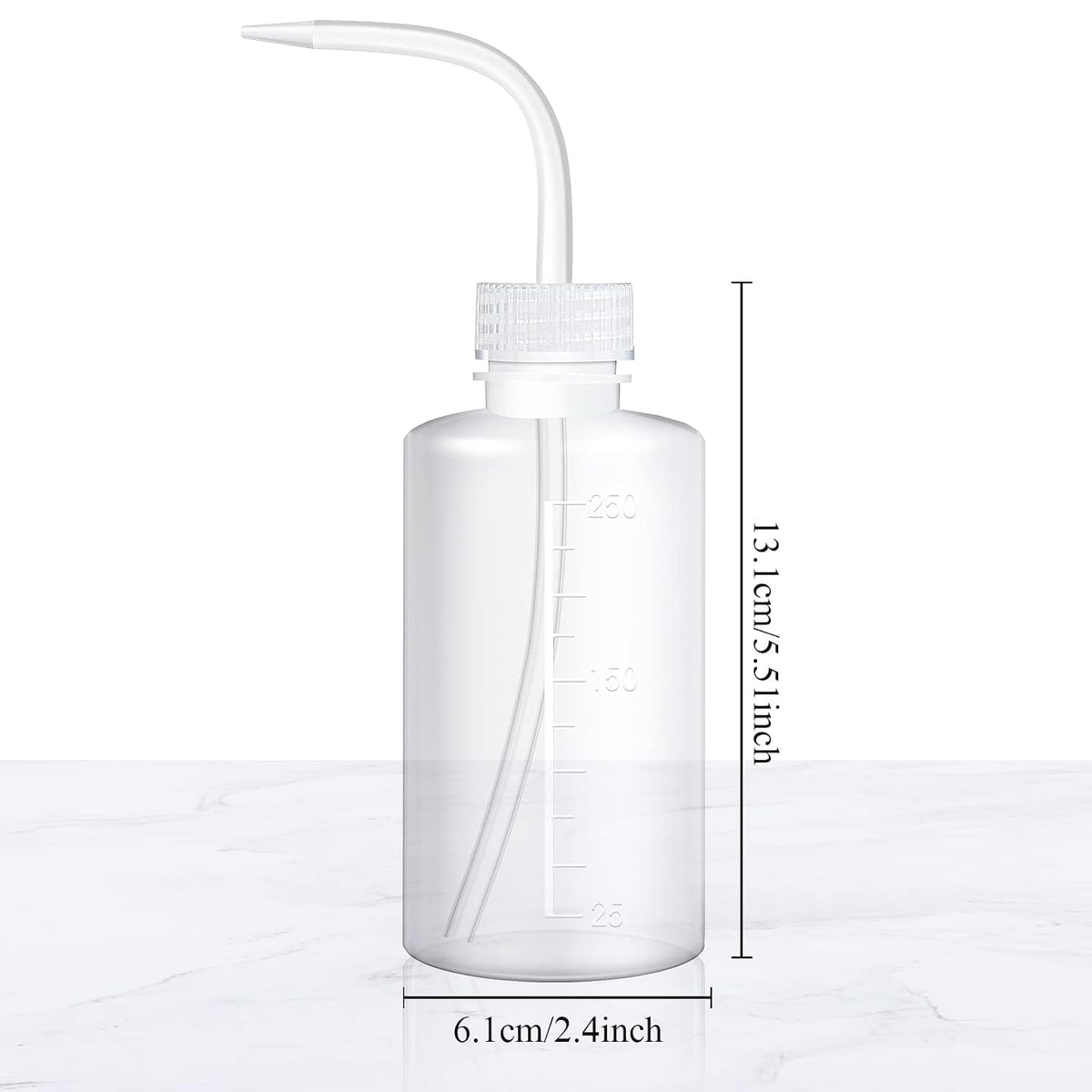 Sawysine 12 Pcs Lab Squeeze Bottle 250ml Plastic Safety Wash Bottles, Clear