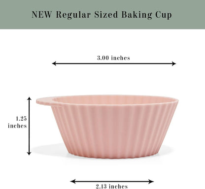 The Silicone Kitchen Reusable Silicone Baking Cups Silicone Muffin Liners for Cupcakes, BPA Free, Mini, 24 Pack, Pink Gray Blue