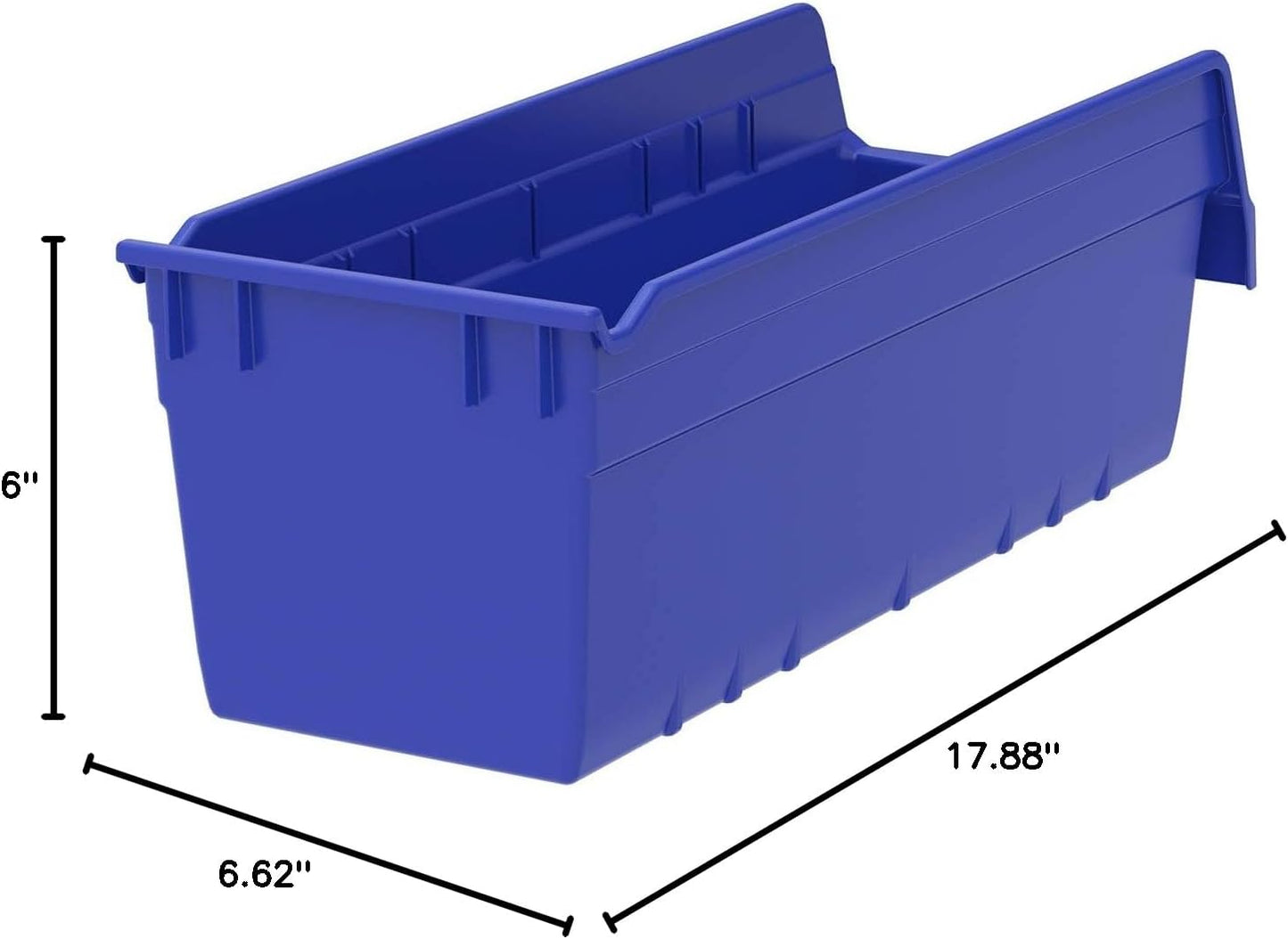 Akro-Mils 30098 ShelfMax Plastic Nesting Shelf Bin Box, 18-Inch Length x 6.75-Inch Width x 6-Inch Height, Clear (10-Pack)