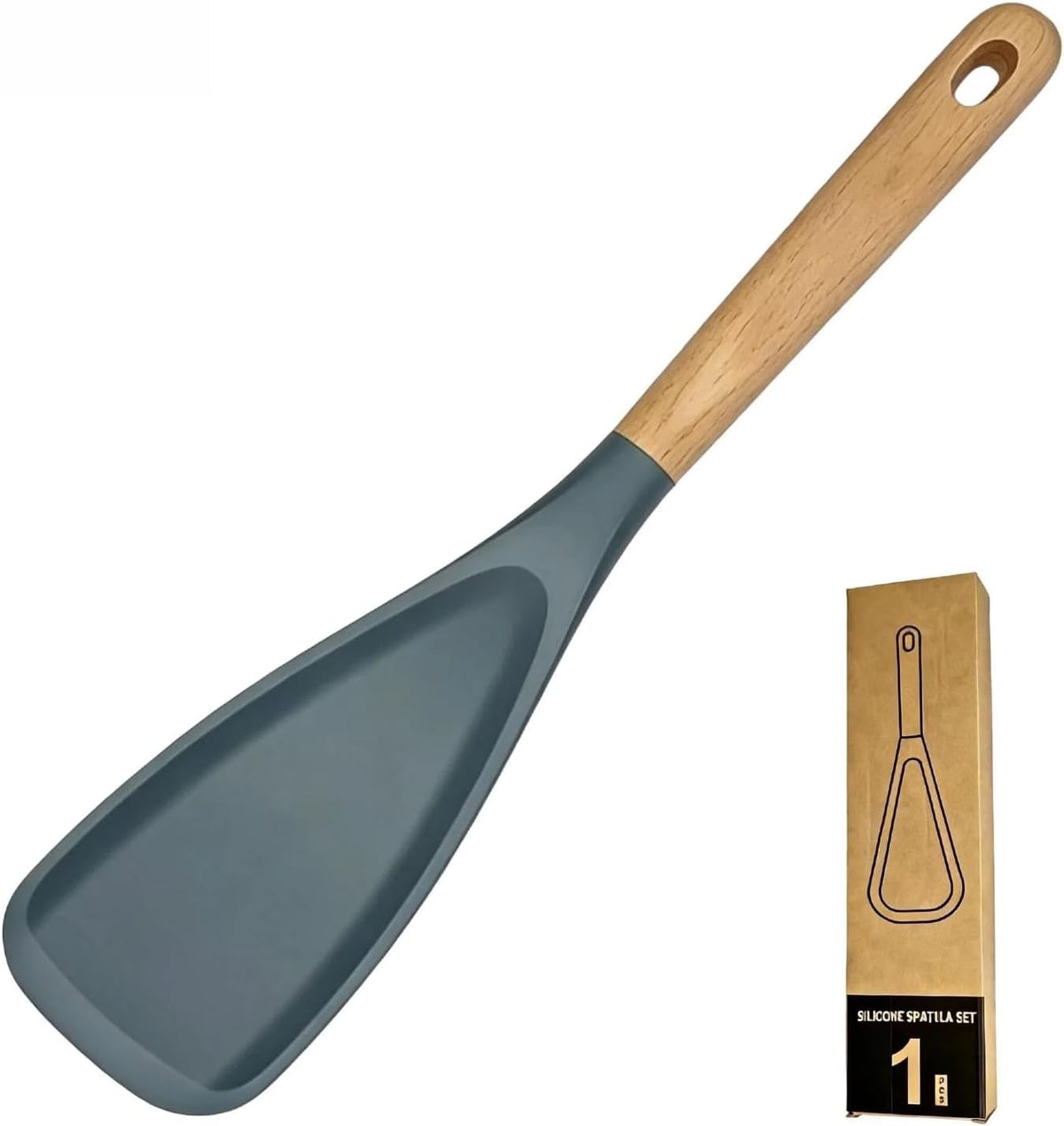 Silicone Cooking Spoon, Heat Resistant 600°F Spoonula for Nonstick Cookware