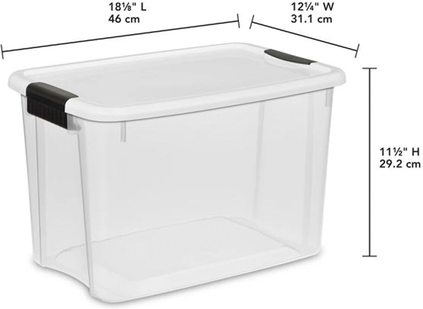 Sterilite 6-Pack Ultra Latching Box, Storage Bins with Lids, Clear Plastic, 18 Qt – Large Heavy-Duty Organizing Bin Containers for Home, Closet, Kitchen, Pantry, Bathroom, and Office