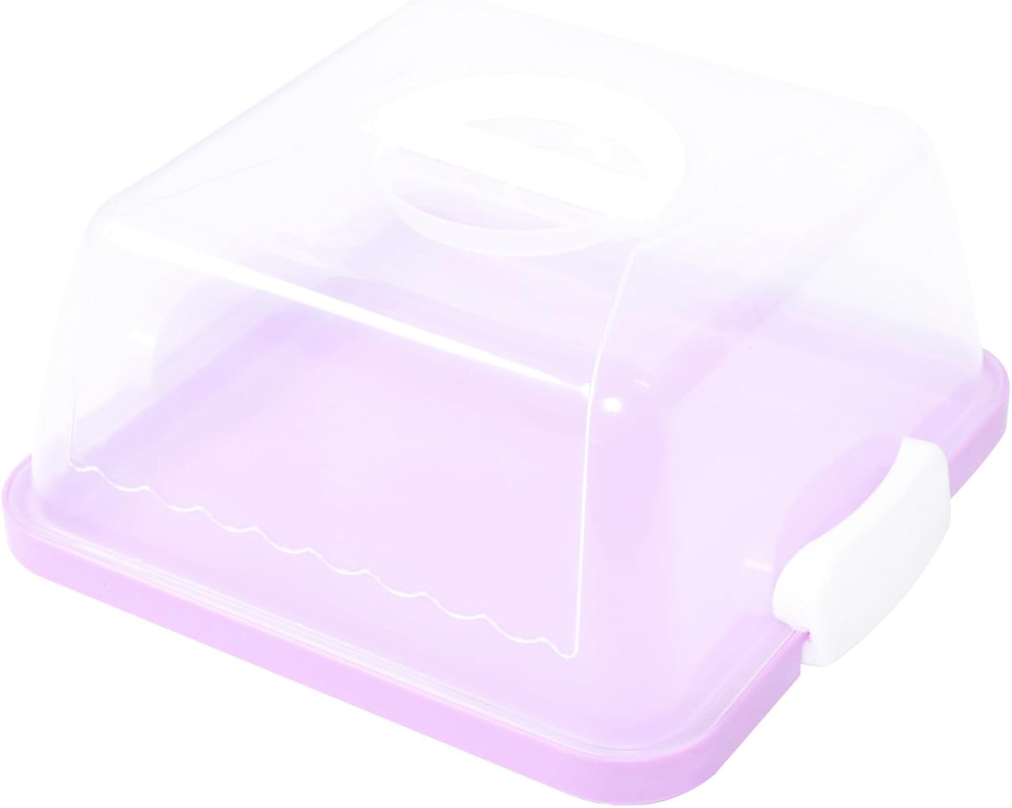 Transparent Square Cake Storage Box Portable Plastic Cake Container Safe and Dustproof Dessert Carrier for Birthday Parties and Kitchen Countertop Use