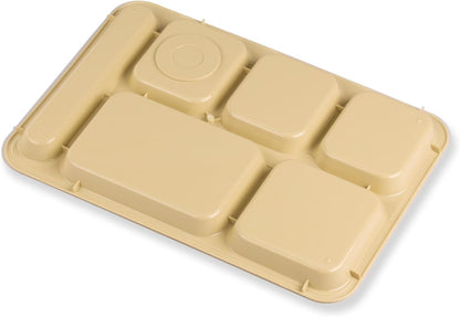 Carlisle FoodService Products P614R09 Right-Hand 6-Compartment Polypropylene Tray, 10" x 14", Green