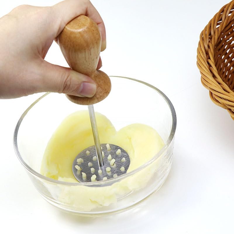 Mini Avocado Masher,Mini Potato Mashers with Wood Handle (Cat' Paw A)