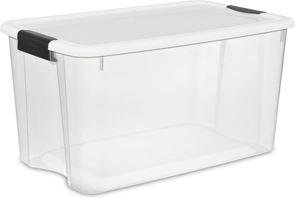 Sterilite 6-Pack Ultra Latching Box, Storage Bins with Lids, Clear Plastic, 18 Qt – Large Heavy-Duty Organizing Bin Containers for Home, Closet, Kitchen, Pantry, Bathroom, and Office