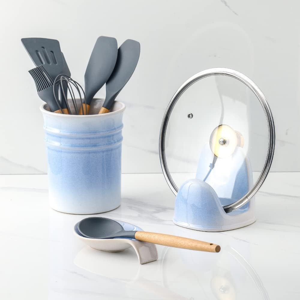Nihow Ceramic Pot Lid Holder While Cooking for Kitchen Counter/Stove Top