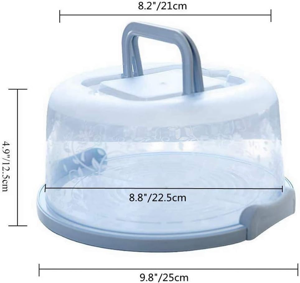 Plastic Small Cake Carrier Holder Cover Round Container with Collapsible Handles Suitable for 7 inch Diameter and 2.5 inch Height Cake (Pink)