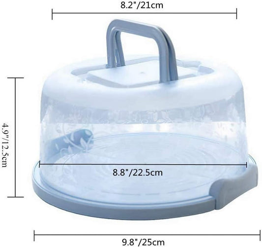 Plastic Small Cake Carrier Holder Cover Round Container with Collapsible Handles Suitable for 7 inch Diameter and 2.5 inch Height Cake (Pink)