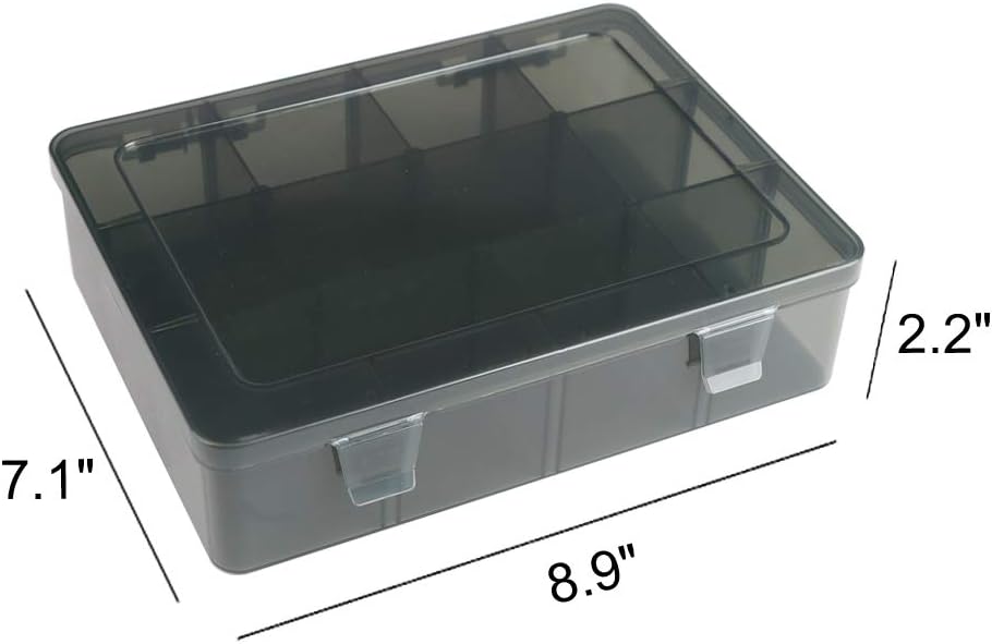 Vidifor 9 Grids Art Craft Supply Organizer Storage Containers, Compartment Storage Box with Removable Dividers for Jewelry, Beads, Buttons, Small Parts