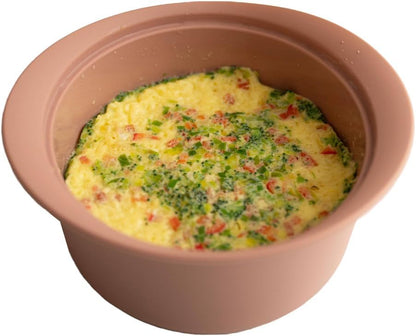Microwave Silicone Steamer for Baby Food, Made In Korea, Oven & Dishwasher Safe to 482°F, Easy Clean, Microwave Pot with Handle & Lid, 100% Food Grade Steamer Bowl (Creme Brulee, 29oz (850ml) with basket)