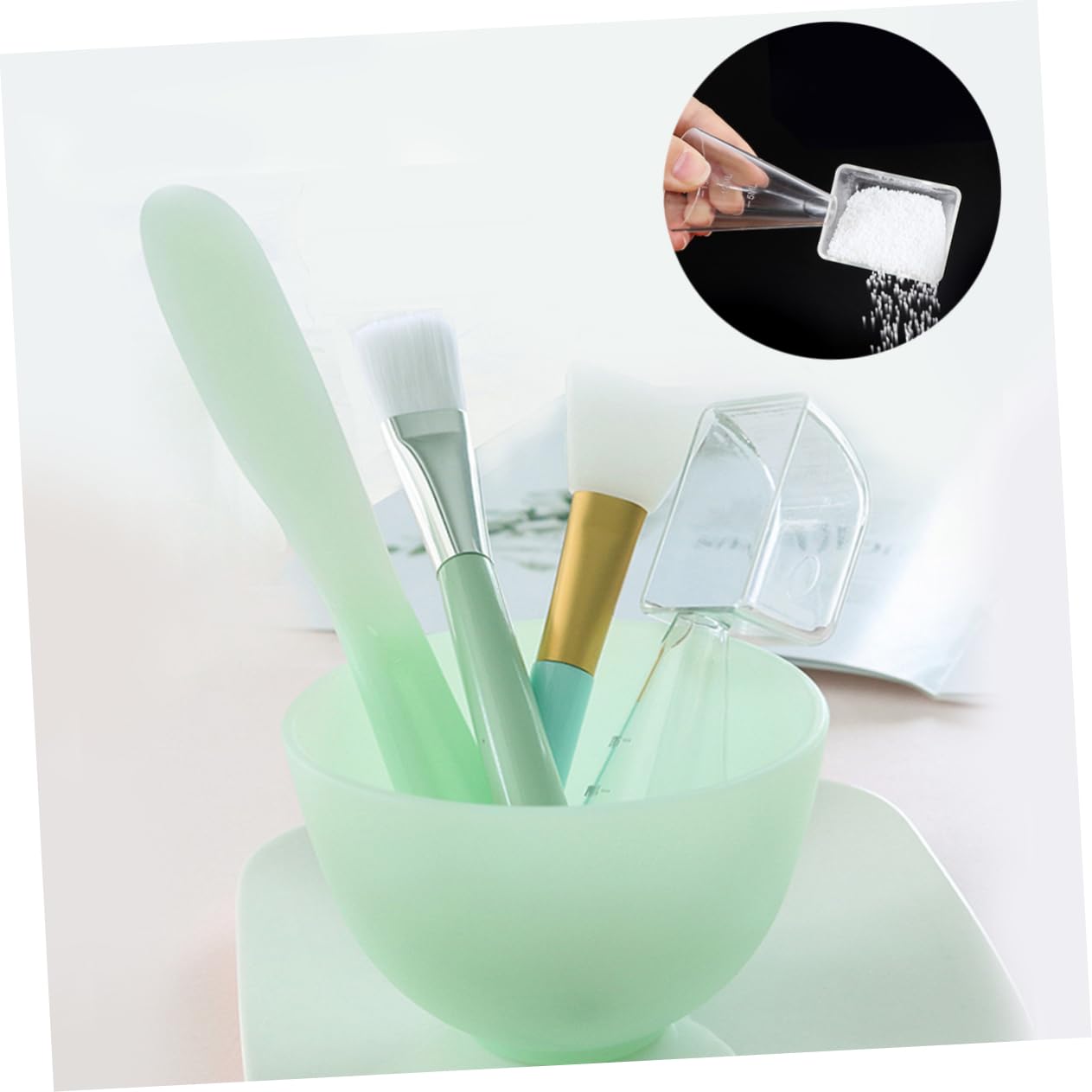 5pcs Silicone Facial Mask Bowl Set Kit Diy Face Mask Mixing Bowls Facial Stick Tool Plastic Makeup Tools