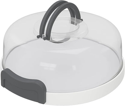 Pie Carrier with Lid and Handle - Fits Pies 10in x 4.5in, Doubles as Divided Serving Tray - Cheesecake Container Dessert Carrier Pie Container With Lid, Cheesecake Containers with Lids - BPA Free
