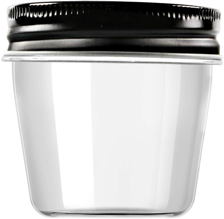 novelinks 4 oz Small Plastic Jars with Lids, 40 Pack Mini Plastic Mason Jars with Lids 4oz, Craft Storage Containers & Canning Jars & Small Spice Jars for Kitchen Organization (40 Pack,Black)