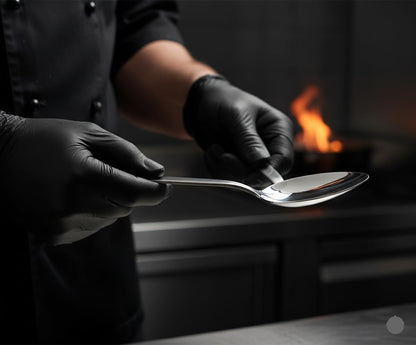 Chef Kunz Slotted Spoon | 9 Inch 18/10 Stainless Steel Silver Chef Cooking Spoons | Basting, Quenelle, Plating Spoon for Draining and Serving, Dishwasher Safe (Slotted)