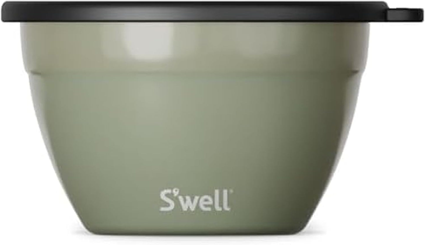 S'well Stainless Steel Salad Bowl Kit 64oz, Peacock Blue, Comes with 2oz Mini Canister and Removable Tray for Organization, Leakproof, Easy to Clean, Dishwasher Safe