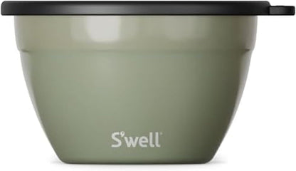 S'well Stainless Steel Salad Bowl Kit 64oz, Peacock Blue, Comes with 2oz Mini Canister and Removable Tray for Organization, Leakproof, Easy to Clean, Dishwasher Safe