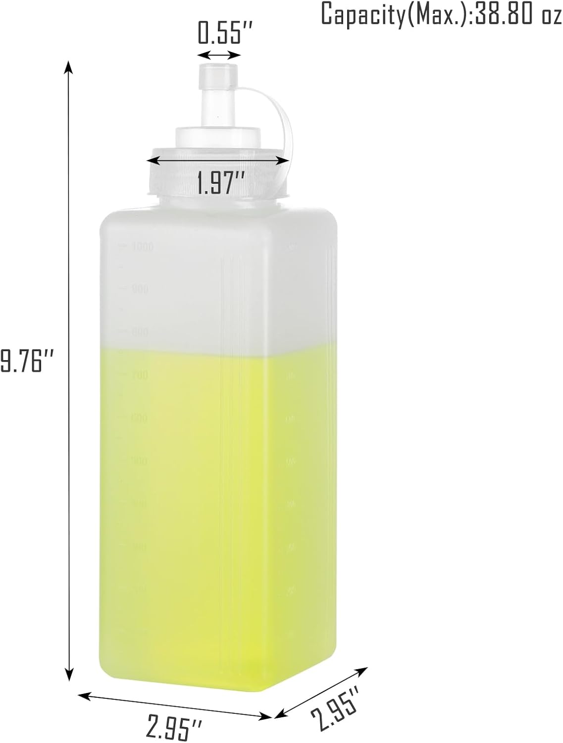 2 Pack Wide Mouth Squeeze Bottles 1 qt
